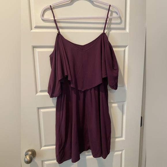 Express Purple Cold Shoulder Dress S/P - Picture 5 of 5